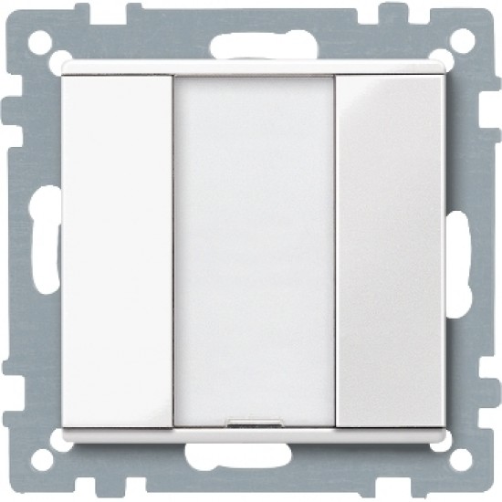 Push-button, 1-gang plus, polar white, System M