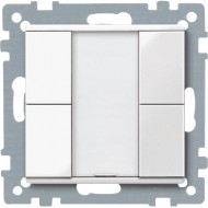 Push-button, 2-gang plus, polar white, System M