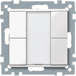 Push-button, 2-gang plus, polar white, System M Push-button, 2-gang plus, polar white, System M